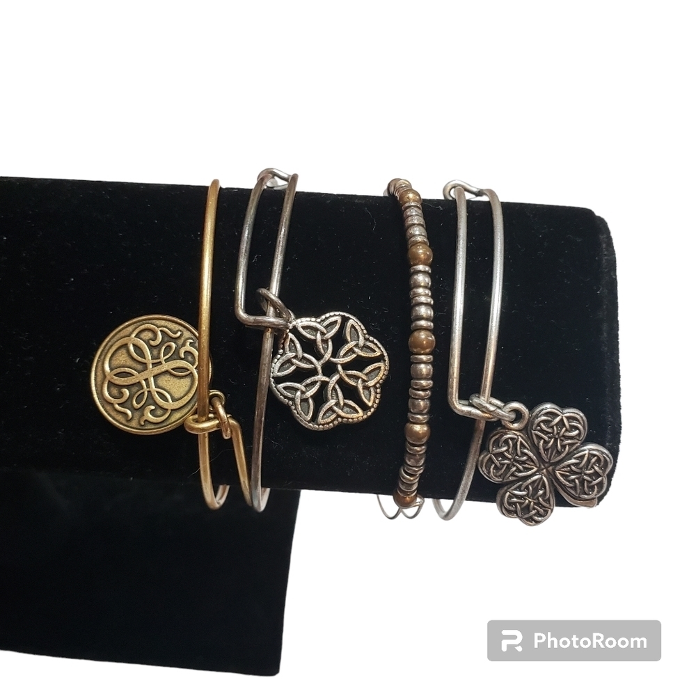 Alex and Ani Shamrock Bracelets Set